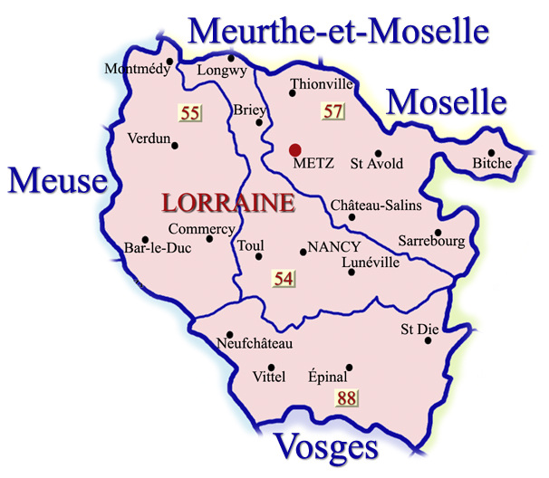 Map of Lorraine